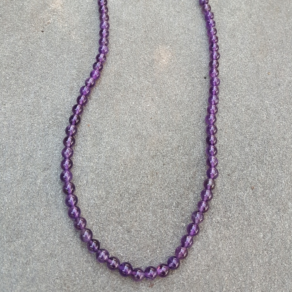 purple beaded necklace